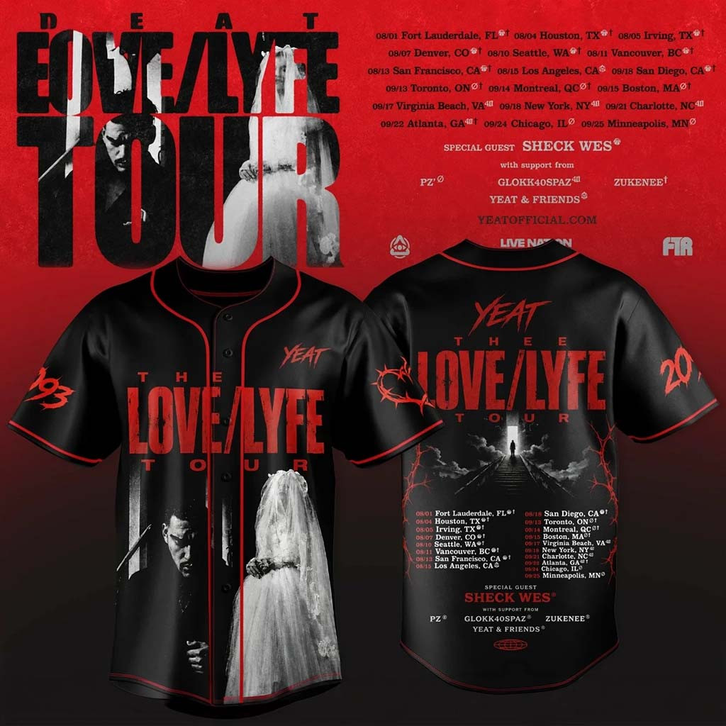 Yeat Lovelyfe Tour Baseball Jersey HG 2026 Yeat Merch Present For Rapper Fans