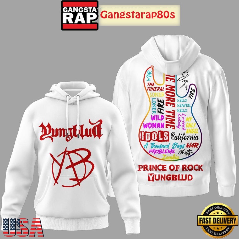 Yungblud Prince Of Rock All Over Print T-Shirt Hoodie Or Zip-up Hoodie LN-White