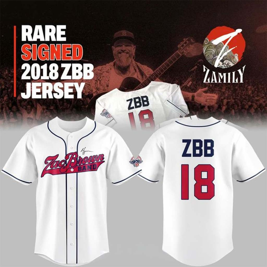 Zac Brown Band Baseball Jersey HG #18 ZBB Jersey Zac Brown Band Merch Gift For Husband